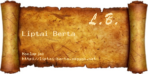 Liptai Berta névjegykártya